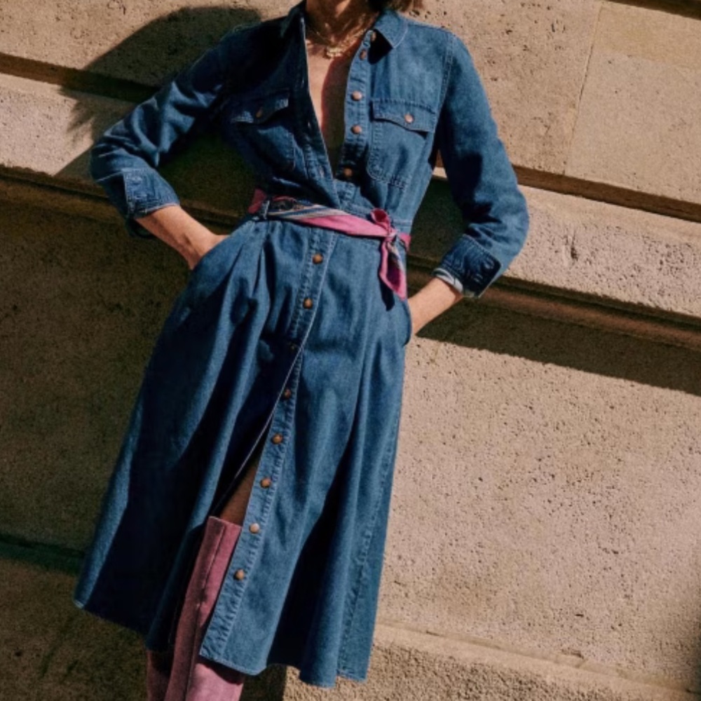 Sezane Gwen Denim Dress, 34 XS 🇫🇷
